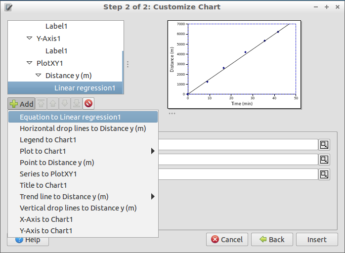 Gnumeric xy scattergraph chart wizard